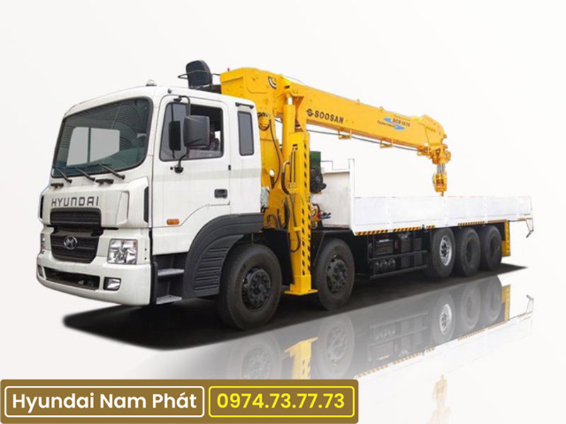 Xe Tải 5 Chân Hyundai HD360 Cẩu Soosan 10 Tấn SCS1015LS